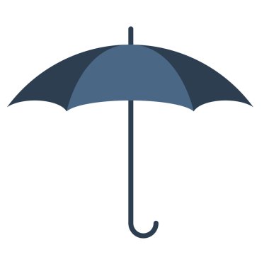 Şemsiye simgesi simgesi, düz vektör çizim