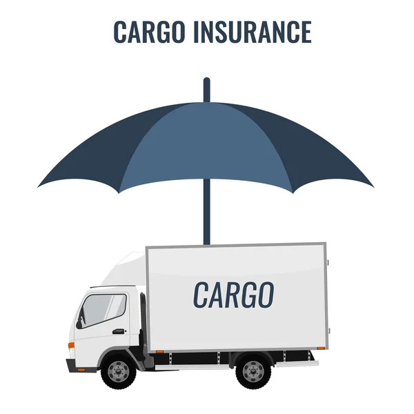 Garantía del seguro de carga de la entrega. Icono de diseño de color plano . — Vector de stock