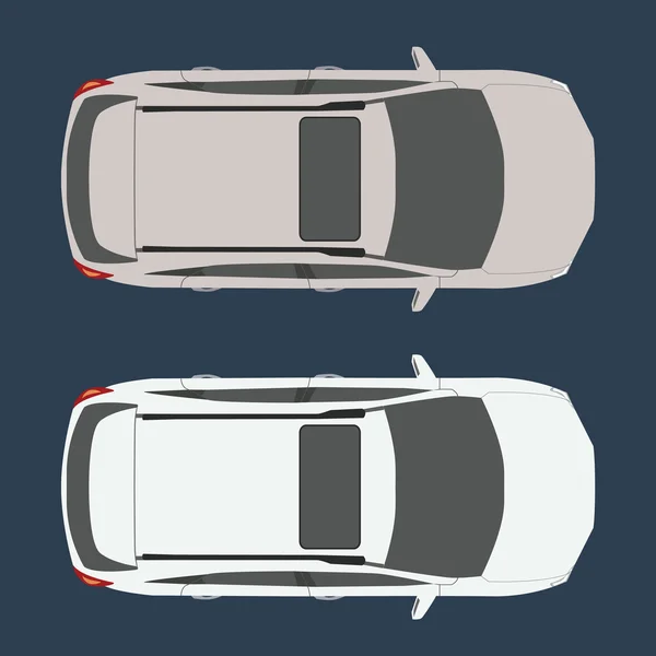 車平面図です。現実的かつフラット カラー スタイル デザインのベクトル. — ストックベクタ