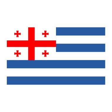 Ajaria bayrağı. Yüksek detaylı ve doğru boyutlar. Düz ve katı renk vektörü çizimi.