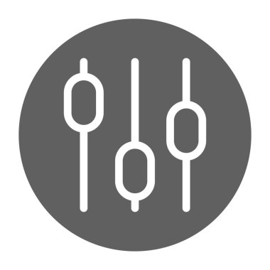 Tasarımınız için Basit Ayarlama Paneli veya Tercih Kaydırıcı Simgesi. Sınır çizgisi sanat tarzı. Vektör illüstrasyonu.