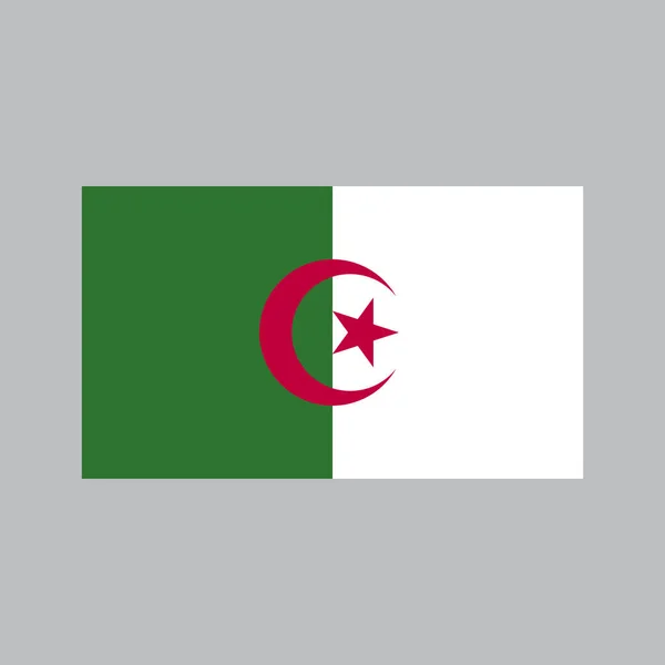 Algerien Flagge mit hoher Detailgenauigkeit. Flache und einfarbige Vektorabbildung. — Stockvektor