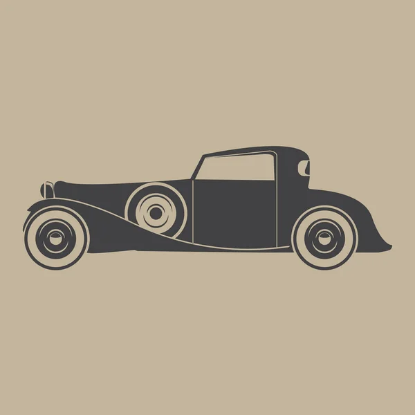 Muscle Classic or retro car side view. Flat and solid color vintage vector illustration. — Archivo Imágenes Vectoriales