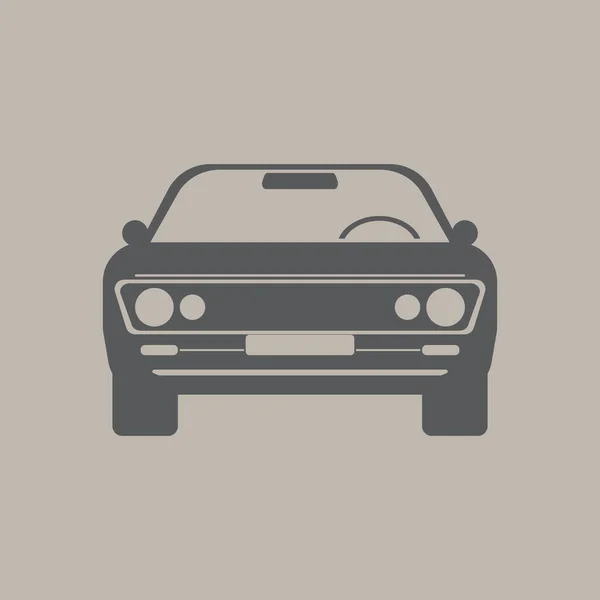 Muscle Classic oder Retro-Auto Frontansicht. Flache und einfarbige Vektor-Illustration. — Stockvektor