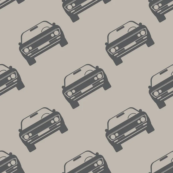 Retro araba kusursuz bir model. Vintage arkaplan ve katı renk vektörü çizimi.