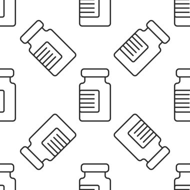 Şişenin dikişsiz arka planı. Çizgi sanatı biçimi vektör çizimi.