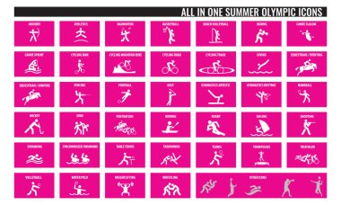 All in one summer olympic sport icons clipart