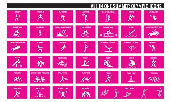 Todo en un verano iconos del deporte olímpico — Vector de stock