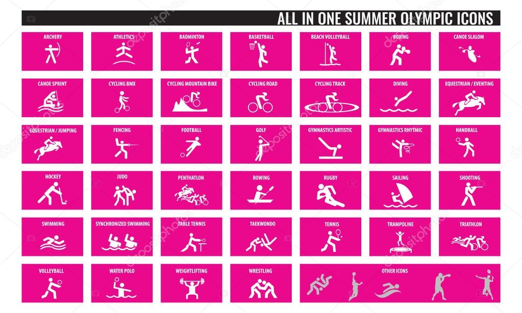 All in one summer olympic sport icons