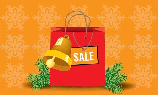 Shopping pacchetto di Natale sacchetto di carta — Vettoriale Stock