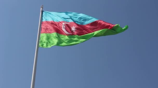 Flage of Azerbaijan acenando — Vídeo de Stock