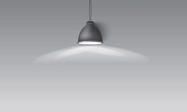 Lampe suspendue fond gris avec espace — Image vectorielle