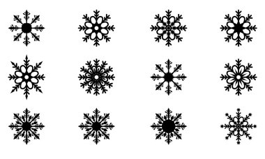 Noel kış tasarımı için güzel kar taneleri.