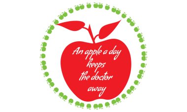 Kırmızı elma ile alıntı bir elma bir gün uzak doktor tutar..