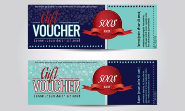 Vektör çizim, hediye çeki şablon temiz ve modern desenli.