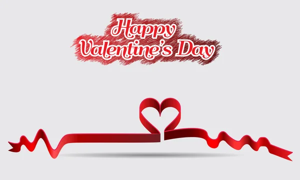 Día de San Valentín vintage letras fondo cinta corazón — Vector de stock