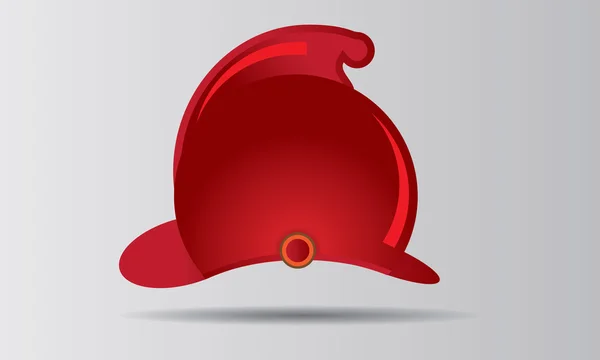 Insigne d'illustration vectoriel de casque de pompier rouge ou emblème . — Image vectorielle
