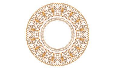 Doğu, Arap tarzı dairesel süsleme süslü vektör plaka