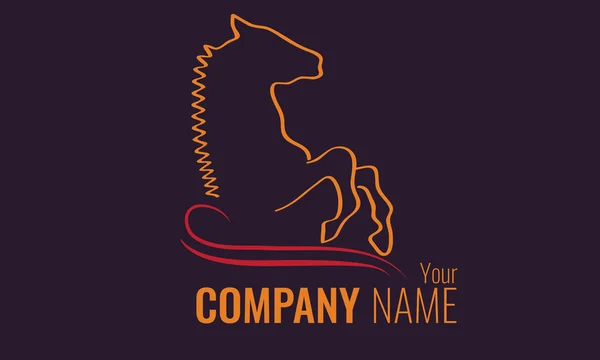 Creatieve gestileerde afbeelding van een vector paard silhouet bedrijfslogo. — Stockvector