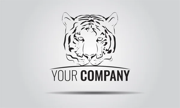 老式的老虎标识或吉祥物标志符号。公司的徽标 — 图库矢量图片
