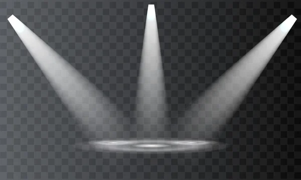 Projecteurs vectoriels. Scène. Effets de lumière de faisceau . — Image vectorielle