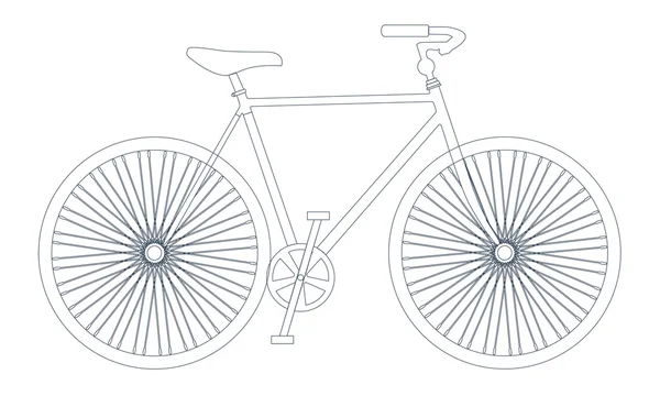 Symbole vectoriel de silhouette de vélo avec contour ou icône de ligne — Image vectorielle