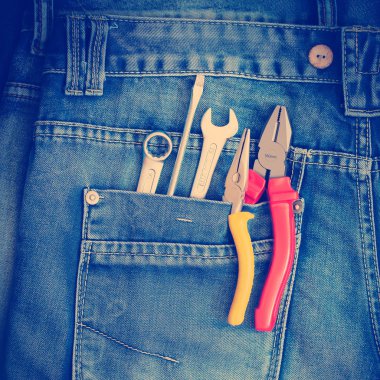 kot işçileri cebin çeşitli araçlar.