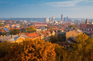 Vilnius sonbahar panorama. Litvanya. Doğu Avrupa.