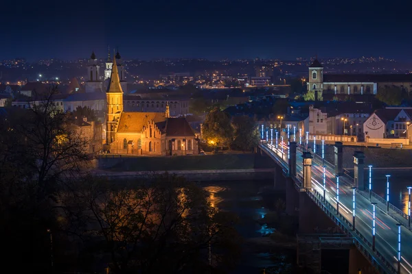Panorama över floden och staden Kaunas. Litauen — Stockfoto