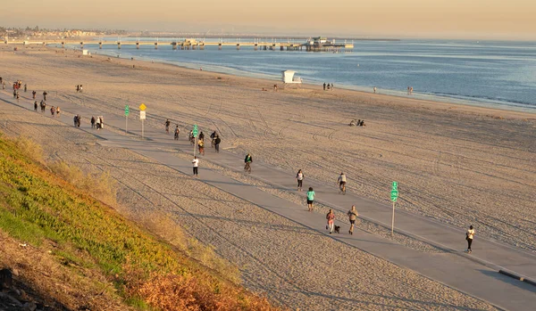 Long Beach États Unis Jan 2021 Coucher Soleil Sur Les — Photo
