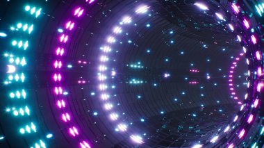 Parlayan Neon Işık VJ Tüneli Arkaplanı