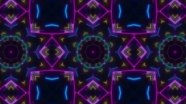 Leuchtende Konzert Neon Licht Kaleidoskop Effekt — Stockfoto