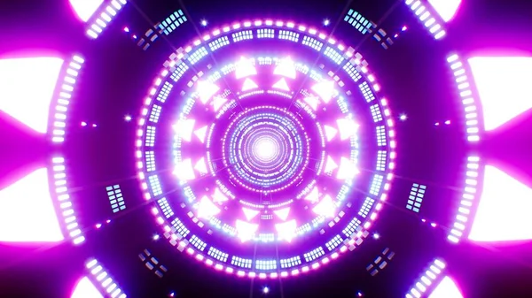 Gloeiende Neon Lichten Portal Tunnel Achtergrond — Stockfoto