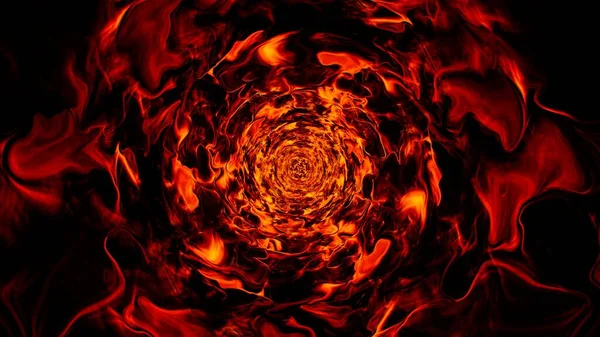 Yanan Kırmızı Ateş Enerjisi Girdap Efekti İllüstrasyonu.