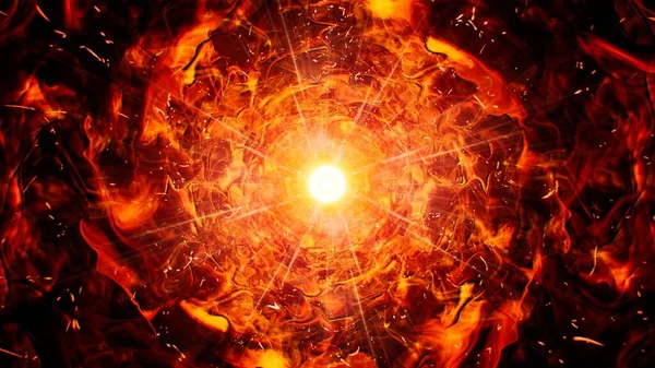 Parlayan Enerji Ateş Efekti İllüstrasyonu.