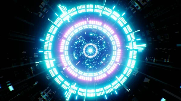 Futuristic Technology Portal Neon Video Jockey Background Ilustração — Fotografia de Stock