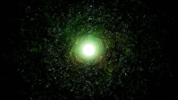 Energia Chama Luz Verde Túnel — Fotografia de Stock