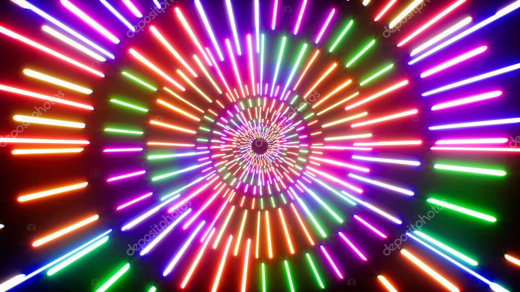 Glowing Colorful Laser Beam Light Effect