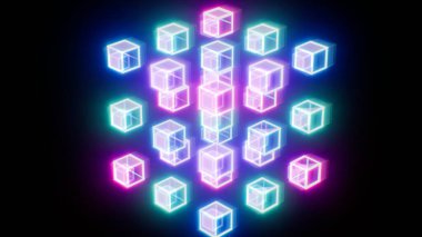 Parlayan Neon Çoklu VJ Kutuları