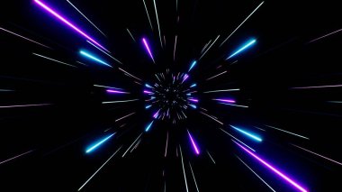 Parlak Neon Parçacıkları Karanlıkta Yayılıyor
