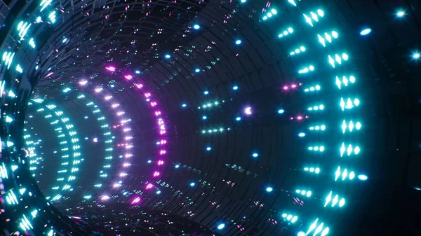 Neon Glittering Tunnel Ilustração — Fotografia de Stock