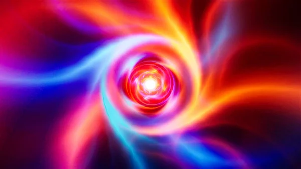 Glowing Spin Red Blue Fire Energy — Stock Photo, Image