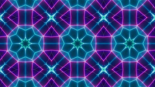 Shining Cyber Neon Line Kaleidoscope Light — Stock Photo, Image