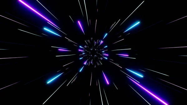 Parlak Neon Parçacıkları Karanlıkta Yayılıyor