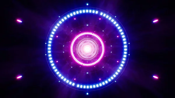 Neon Circle Lamp Paarse Dimensie — Stockfoto