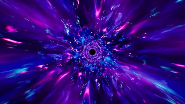 Burning Purple Blue Colored Neon Dimensional Flare Energy Burst Out — Stock Photo, Image