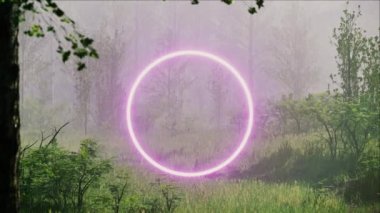 Yağmur Ormanı 'nda Parlayan Pembe Çember Işığı