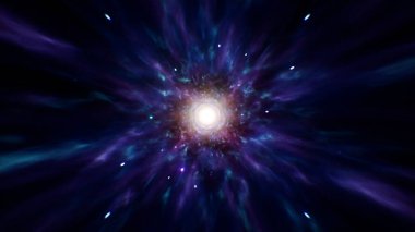 Galaksi Arkaplanında Parlayan Nötron Yıldızı ve Nebula Enerjisi Patlaması