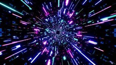 Neon Renk Mekanik Desenli Arkaplan