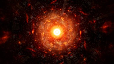 İçerideki Yanan Ateş Mekanik Tüneli